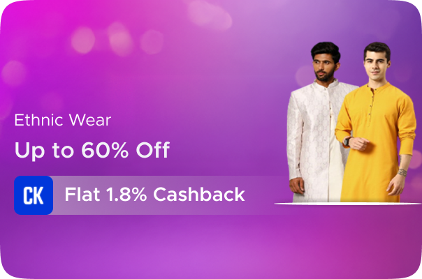 Myntra:Up to 60% on Ethnic wear + Flat 1.8% Cashback